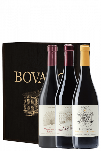 1 Ripasso Per Te 2020 + 1 Amarone 2019 + 1 Valpolicella Platonico 2021 Bovaro (Cassetta in Legno)